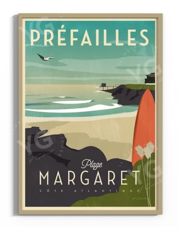 affiche-prefailles-plage-margaret-vintage-atlantique-yohan-gaborit