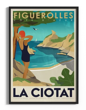 affiche-la-ciotat-plage-de-figuerolles-vintage-yohan-gaborit