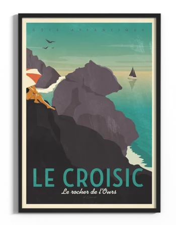 affiche-le-croisic-vintage-rocher-atlantique-yohan-gaborit