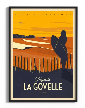 affiche-surf-la-govelle-vintage-yohan-gaborit