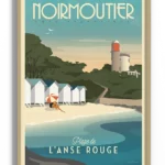 affiche-noirmoutier-anse-rouge-plage-vintage-yohan-gaborit