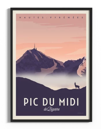 affiche-pic-du-midi-pyrenees-vintage-yohan-gaborit