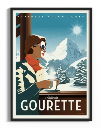 affiche-gourette-pyrenees-vintage-yohan-gaborit