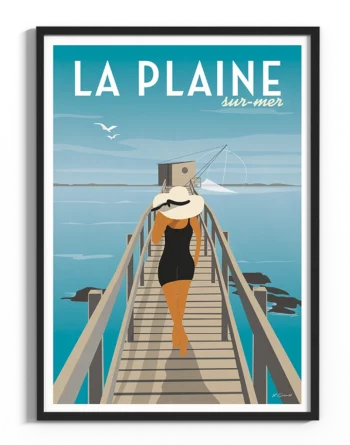 affiche-la-plaine-sur-mer-pecherie-vintage-atlantique-yohan-gaborit