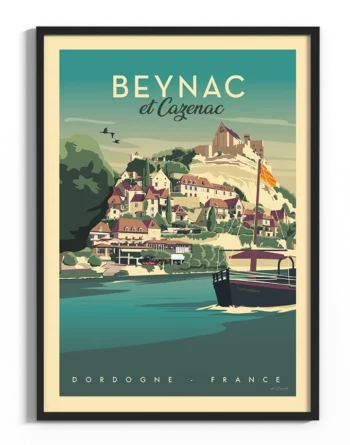 affiche-Beynac-et-cazenacvintage-yohan-gaborit