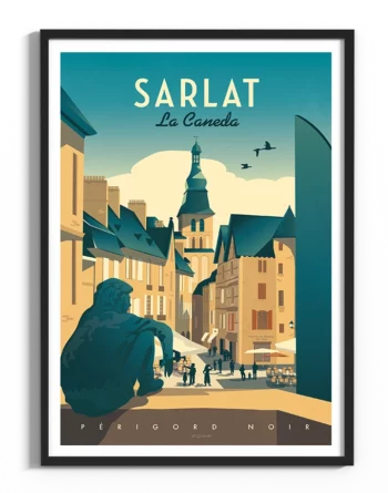 affiche-Sarlat-vintage-yohan-gaborit