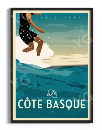affiche-surf-cote-basque-vintage-atlantique-yohan-gaborit