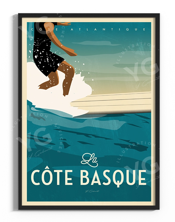 affiche-surf-cote-basque-vintage-atlantique-yohan-gaborit