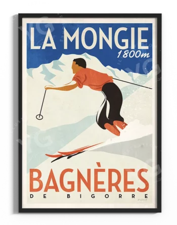 affiche-ski-la-mongie-vintage-yohan-gaborit