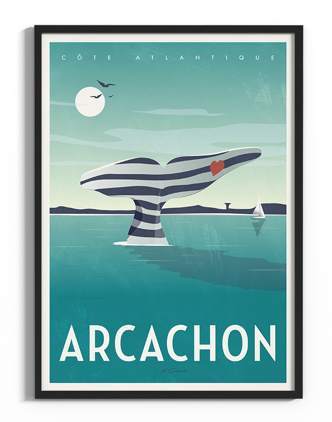 affiche-arcachon-baleine-vintage-atlantique-yohan-gaborit