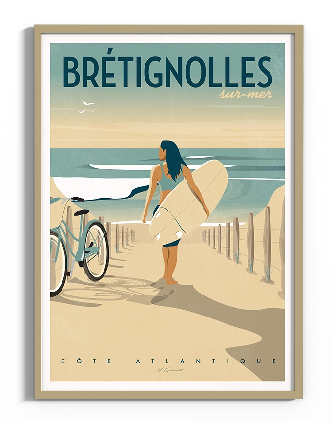 affiche-surf-bretignolles-sur-mer-vintage-vendee-yohan-gaborit