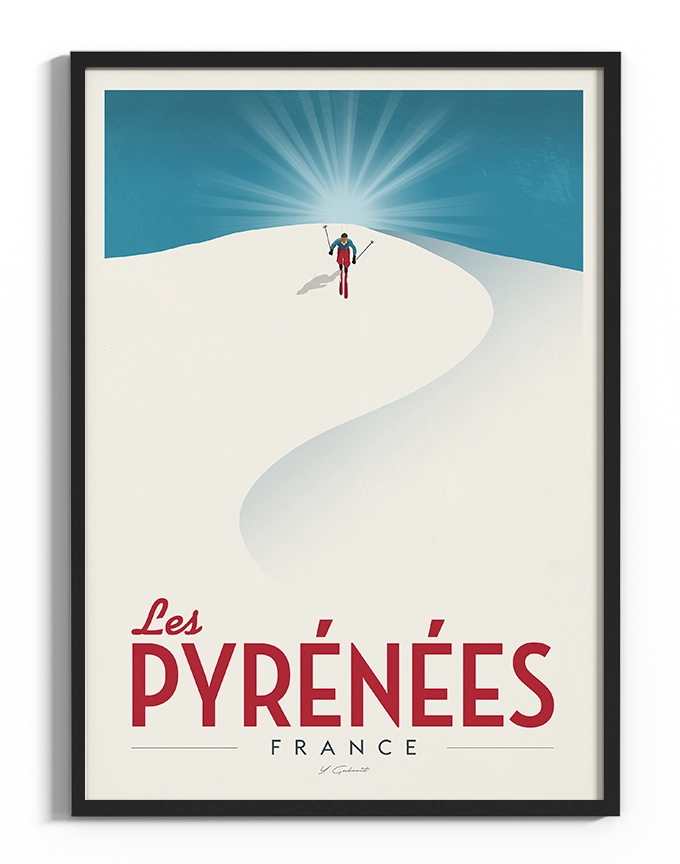 affiche-pyrenees-ski-vintage-yohan-gaborit